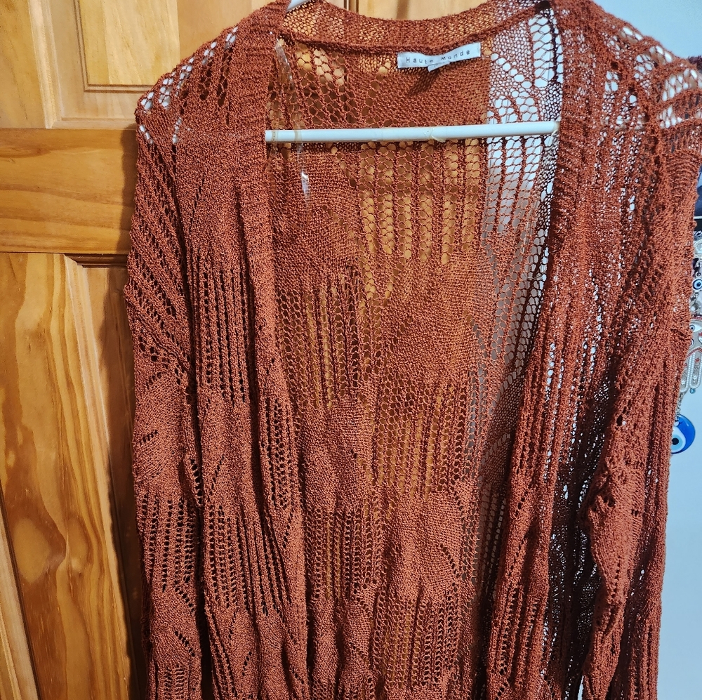 Burnt orange knit Cardigain